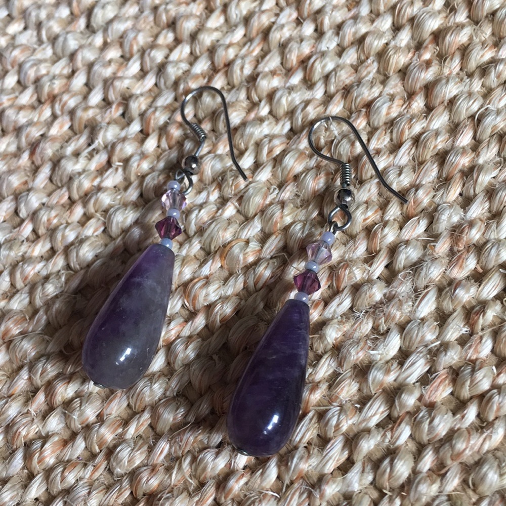 Purple quartz earrings